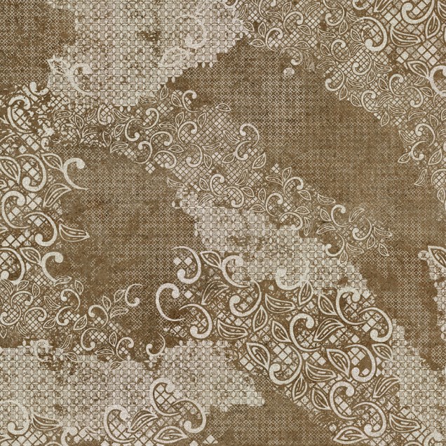 Tapet cu motive florale delicate pe un fond auriu, perfect pentru living, dormitor sau birou.