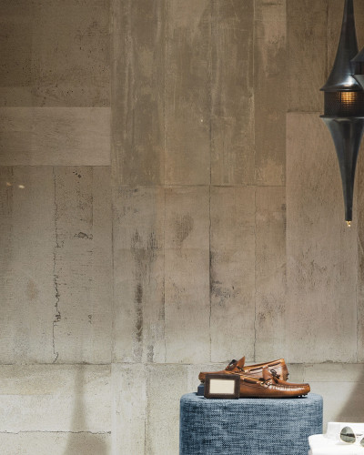 Wallpaper Lom, Beige Peul,  cu aspect de beton, textura gri