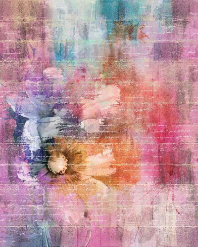 Tapet abstract cu floare, Chris, Colorful