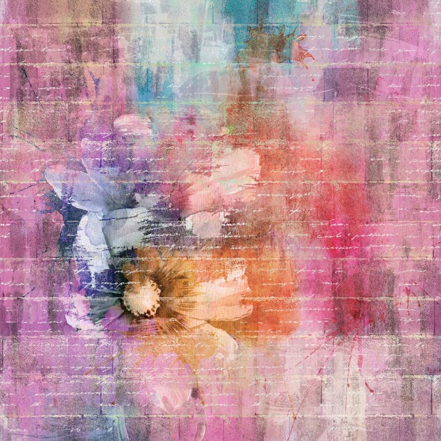 Tapet abstract cu floare, Chris, Colorful
