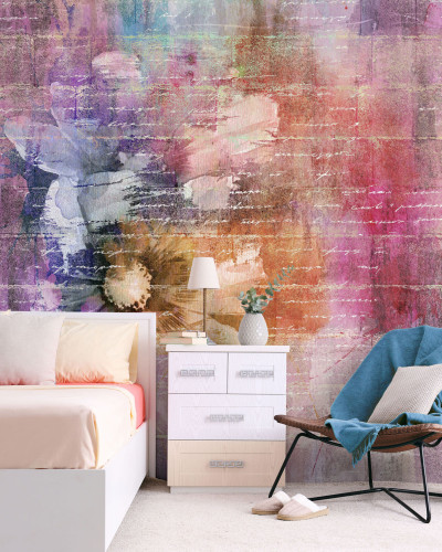 Tapet abstract cu floare, Chris, Colorful