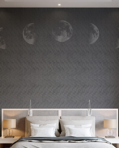 Tapet cu design modern Everglow, cu un model minimalist cu lună, perfect pentru dormitoare, livinguri sau holuri.