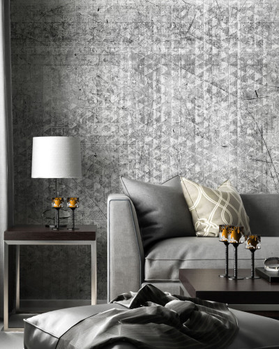 Tapet gri cu design geometric, Qamar