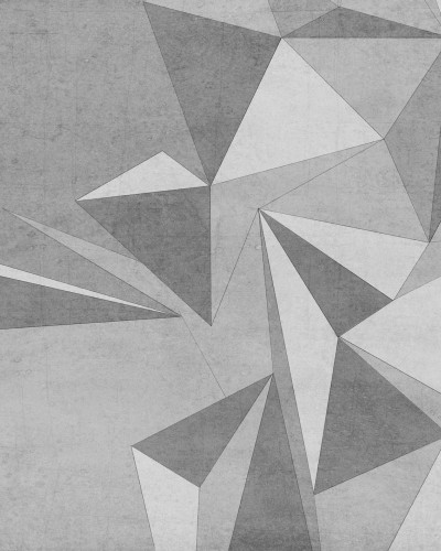 Tapet 3D cu design geometric modern in nuanțe de gri