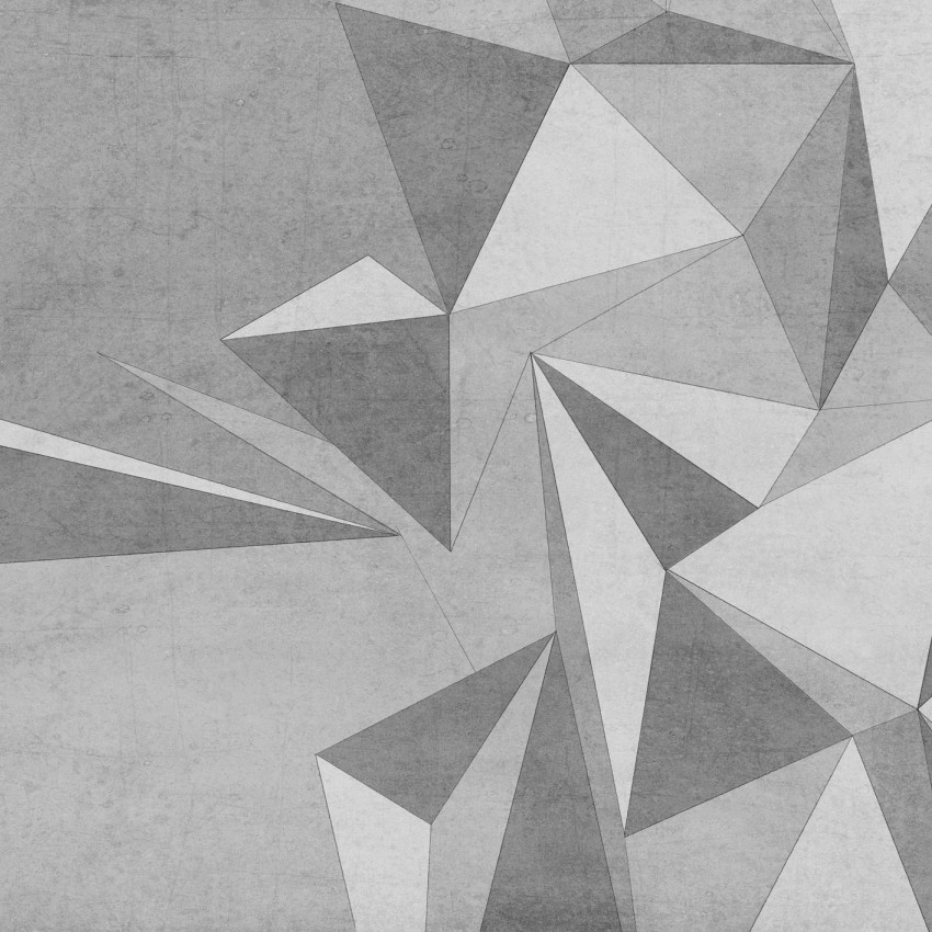 Tapet 3D cu design geometric modern in nuanțe de gri