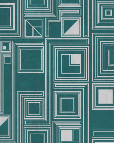 Tapet geometric modern, Labirinto, Green, cu un design minimalist si sofisticat, perfect pentru a crea un punct focal in living, dormitor sau birou.