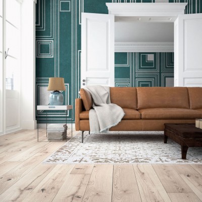 Tapet geometric modern, Labirinto, Green, cu un design minimalist si sofisticat, perfect pentru a crea un punct focal in living, dormitor sau birou.
