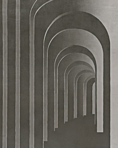 Wallpaper cu design modern, cu arcade din beton gri
