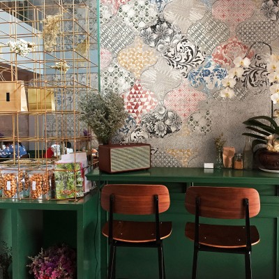 Tapet Sevilla Color cu design geometric și motive florale