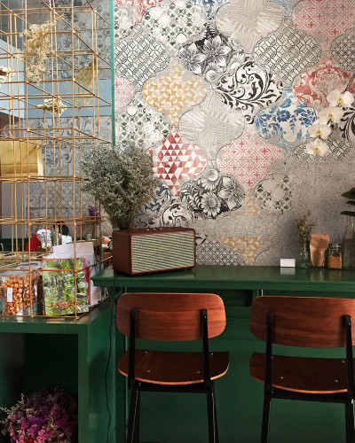 Tapet Sevilla Color cu design geometric și motive florale