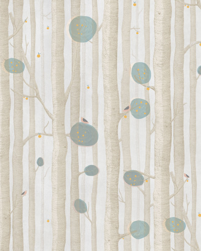 Tapet Lullaby, Summer cu design de copaci si pasari