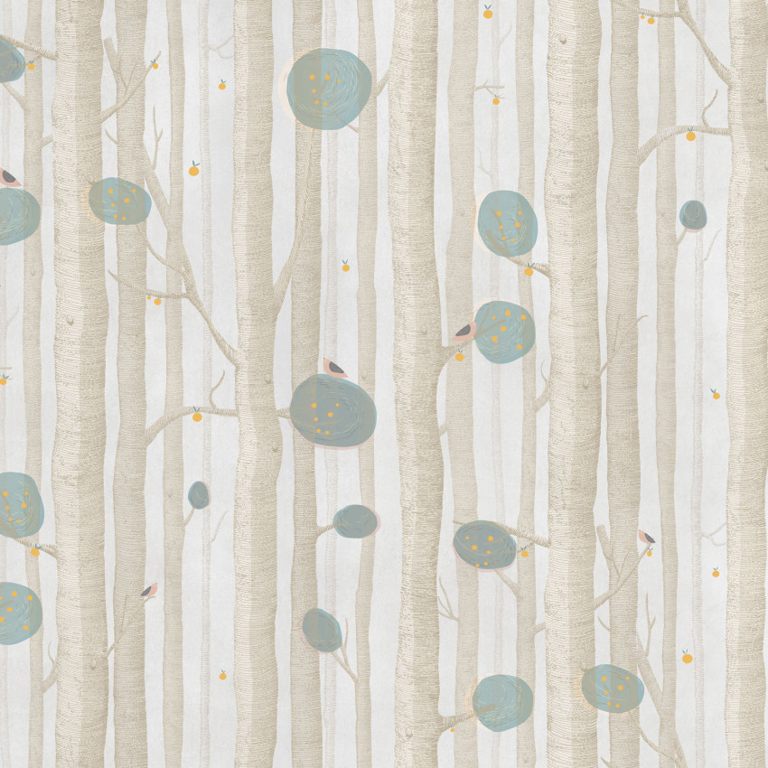 Tapet Lullaby, Summer cu design de copaci si pasari