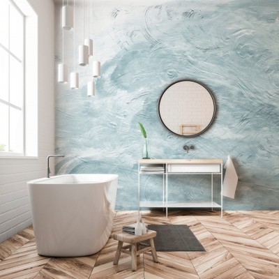 Tapet Azumi, Mint, cu design modern, ideal pentru o baie elegantă