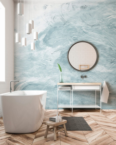 Tapet Azumi, Mint, cu design modern, ideal pentru o baie elegantă