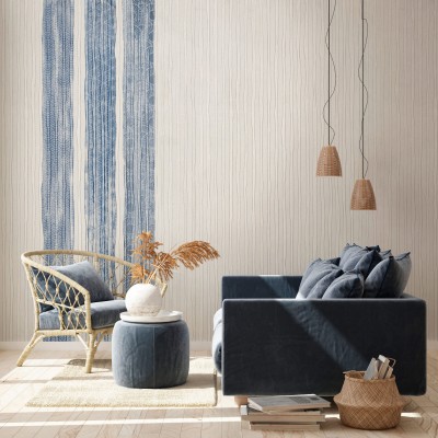 Tapet Kimono Blue cu design modern si elegant, inspirat de modelele traditionale japoneze.
