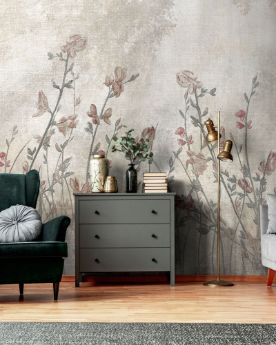Wallpaper cu flori delicate, Austen White