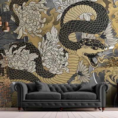 Tapet Yokai Gold A cu design japonez tradițional