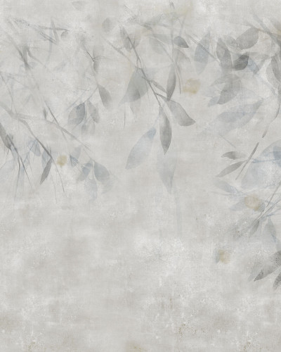 Tapet Willow, Grey Shade - un design discret cu frunze delicate și o nuanță de gri subtilă