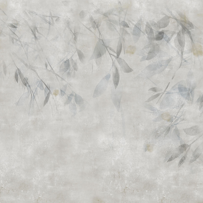 Tapet Willow, Grey Shade - un design discret cu frunze delicate și o nuanță de gri subtilă