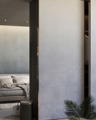 Tapet cu design geometric modern pentru dormitor