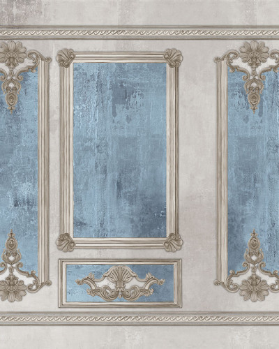 Tapet cu design clasic elegant, Noblesse, Blue