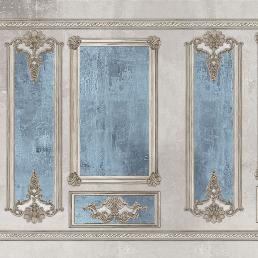 Tapet cu design clasic elegant, Noblesse, Blue