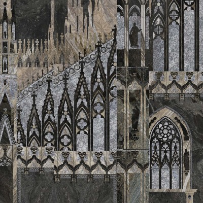 Imagine cu Milano Duomo noaptea, tapet decorativ