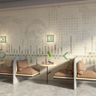Tapet modern cu design geometric minimalist, ideal pentru a adăuga o notă de rafinament oricărui spațiu.