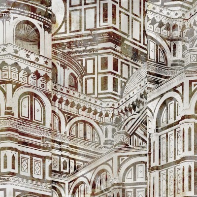 Tapet cu Florența Duomo, roșu