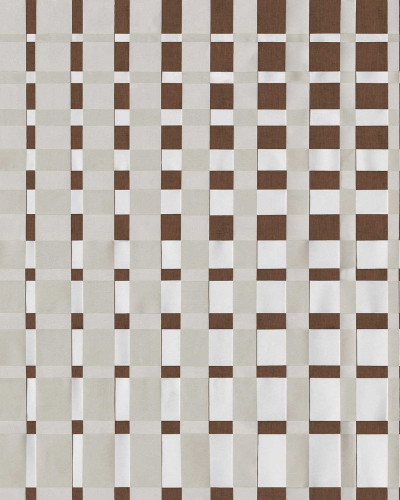 Tapet cu textura 3D, Tatami Red, benzi maro si albe