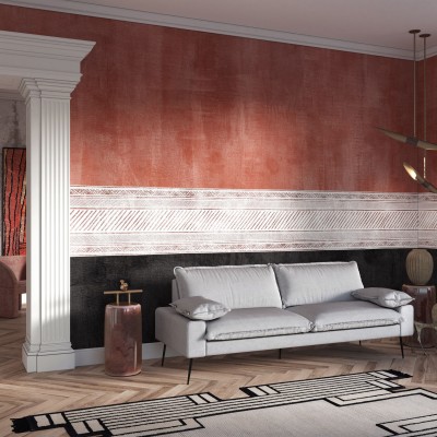 Tapet Rohe, Red cu design minimalist și nuanțe calde de roșu, ideal pentru living, dormitor sau hol.