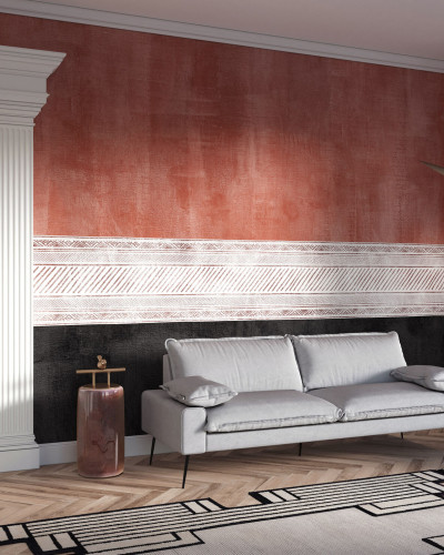Tapet Rohe, Red cu design minimalist și nuanțe calde de roșu, ideal pentru living, dormitor sau hol.
