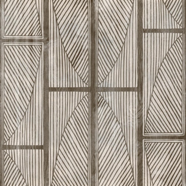 Tapet geometric modern Masai Brown - decor african