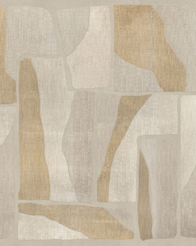 Tapet abstract cu design din forme geometrice in tonuri de bej.