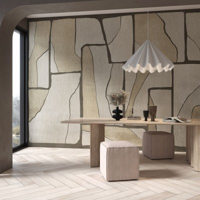 Tapet abstract modern Yakouba Brown - cu tonuri calde de maro și texturi subtile, acest tapet va crea o atmosferă relaxantă și primitoare.