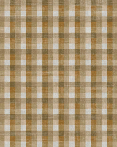 Wallpaper cu design în carouri, cu tonuri de maro și crem.