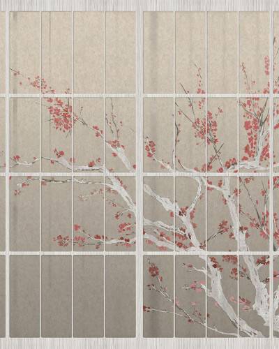 Tapet Samurai, Inverted, cu un design minimalist și asiatic, perfect pentru a crea o atmosferă relaxantă și elegantă.