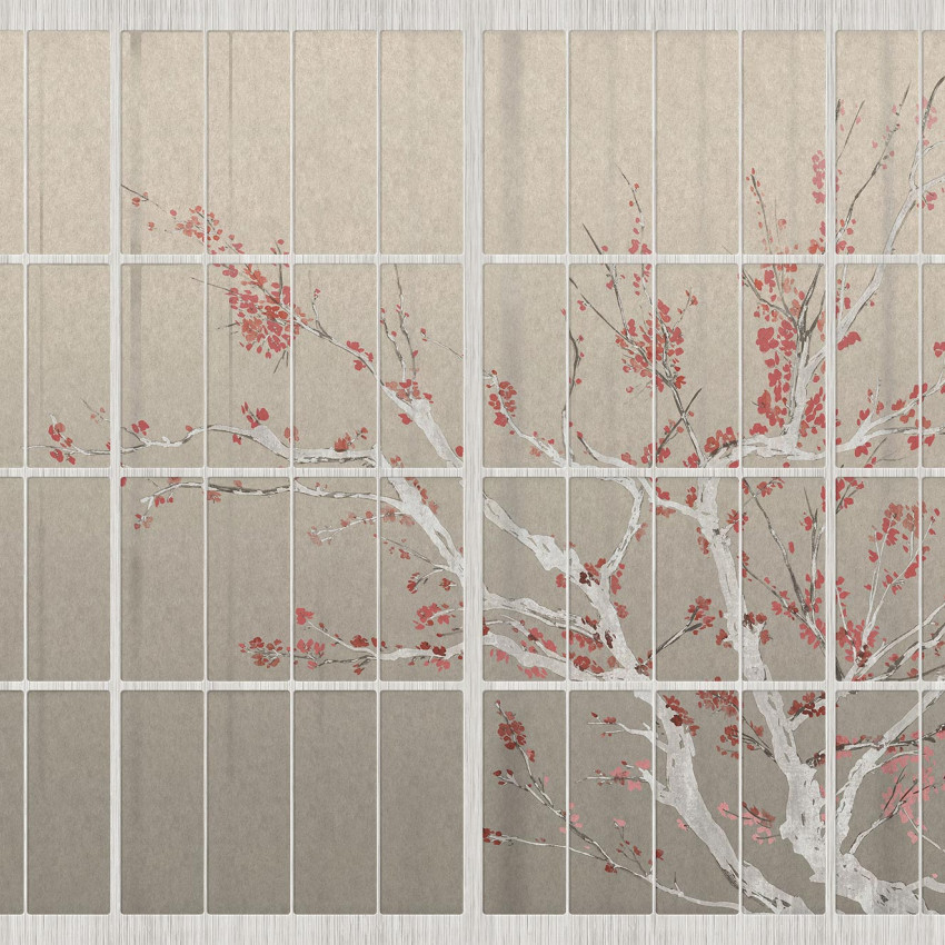 Tapet Samurai, Inverted, cu un design minimalist și asiatic, perfect pentru a crea o atmosferă relaxantă și elegantă.