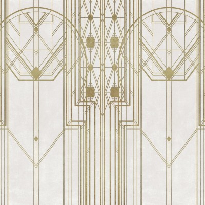 Tapet modern cu design geometric auriu, perfect pentru a adauga o nota de eleganta si sofisticare oricarui spatiu.