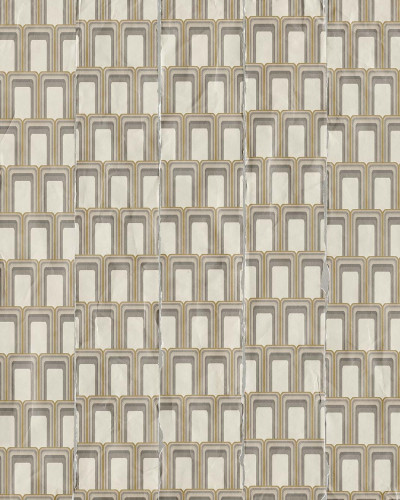 Tapet geometric bej cu un design clasic si modern.