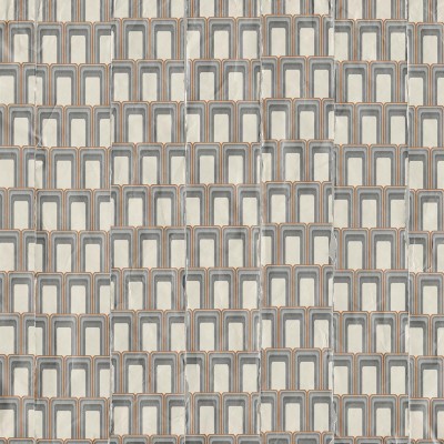 Tapet Studio 54 Grey, cu model geometric, gri și maro deschis