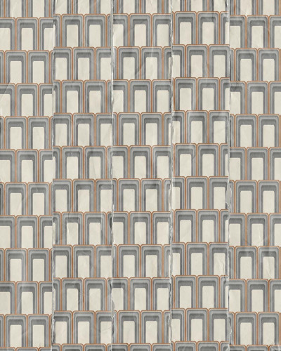 Tapet Studio 54 Grey, cu model geometric, gri și maro deschis