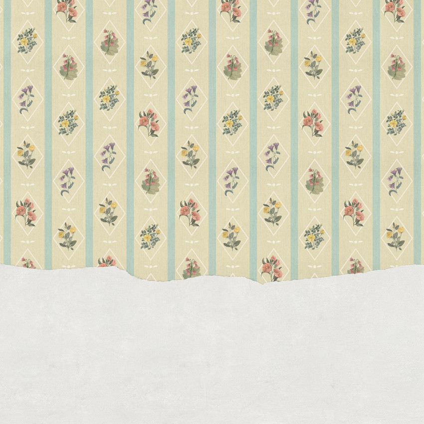 Wallpaper floral galben cu design delicat.