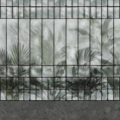 Fototapet cu design tropical subtil, perfect pentru living sau dormitor