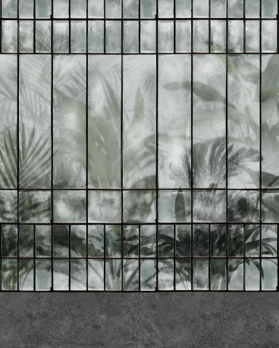 Fototapet cu design tropical subtil, perfect pentru living sau dormitor