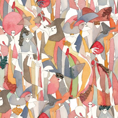 Imaginea Masked Ball, Apricot B prezintă un bal mascat cu personaje elegante și misterioase într-o atmosferă vibrantă.