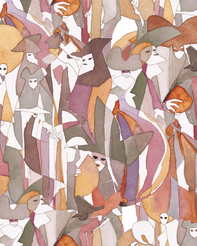 Masked Ball, Plum A, imagine de perete cu personaje mascate