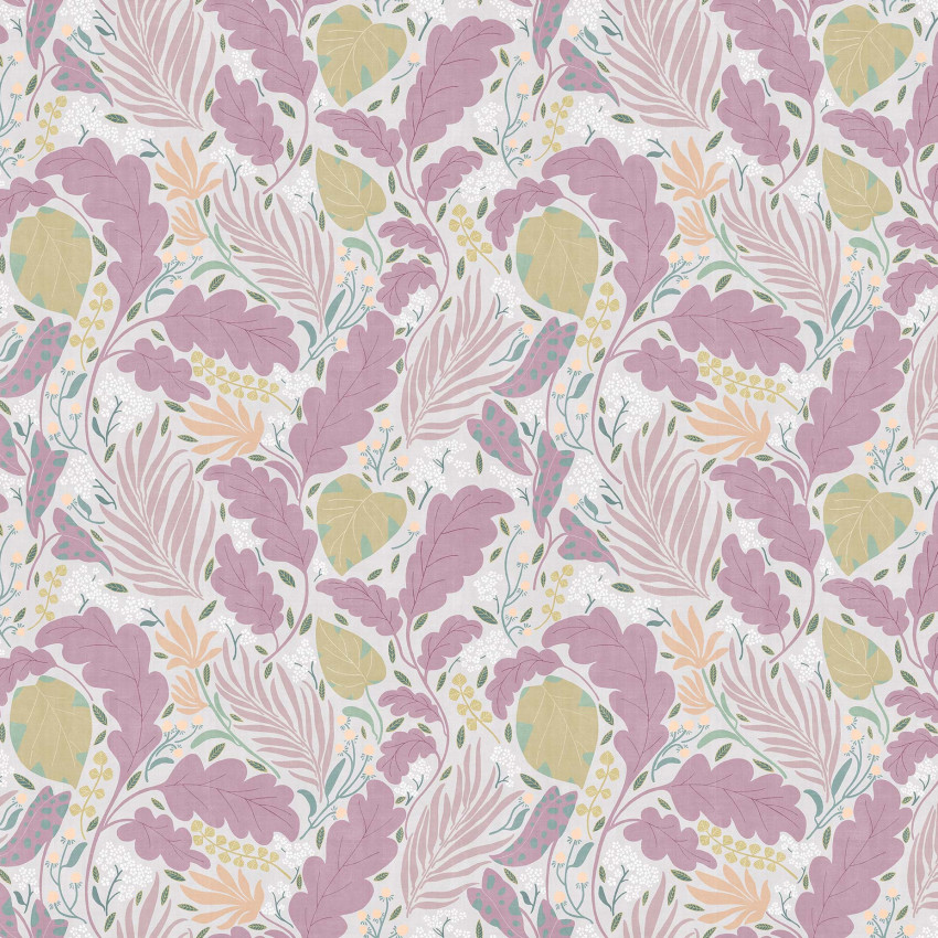 Tapet floral pastel cu frunze și flori delicate