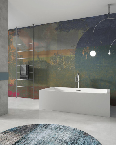 Imagine de perete Mad: Ragnar, cu un design abstract modern.  Imagine de perete cu textura grosieră, perfectă pentru baie.