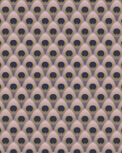 Tapet cu design geometric abstract, cu nuanțe de roz, auriu și mov